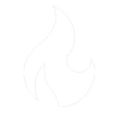Flame white icon 400px