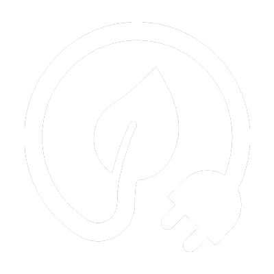 Plug & leaf white icon 400px