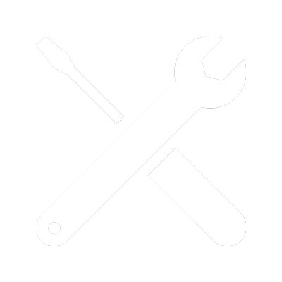 Spanner & screwdriver white icon 400px