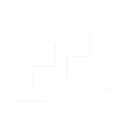 Steps & arrow white icon 400px