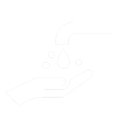 Tap & hand white icon 400px
