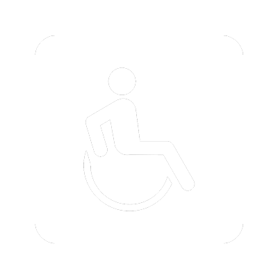 Wheelchair in square white icon 400px